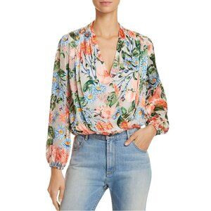 Alice and Olivia Trista Floral Burnout Crossover Top